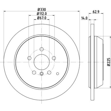 Hella | Bremsscheibe | 8DD 355 128-601