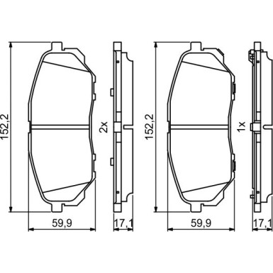 0 986 494 827 Bremsbelagsatz, Scheibenbremse