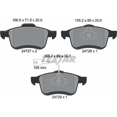 2472701 Bremsbelagsatz, Scheibenbremse Q+