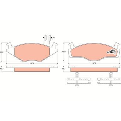 TRW Bremsbelagsatz, Scheibenbremse COTEC GDB454