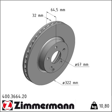 Zimmermann Bremsscheibe Coat Z 400.3664.20
