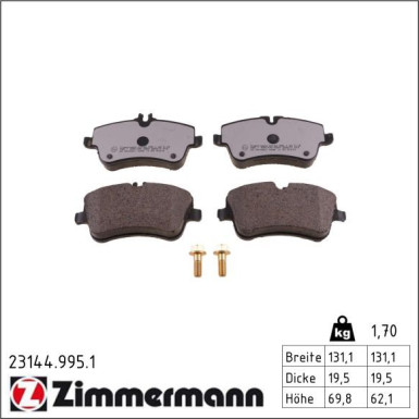 Zimmermann Bremsbelagsatz, Scheibenbremse rd:z 23144.995.1
