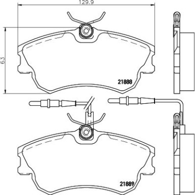 Hella | Bremsbelagsatz, Scheibenbremse | 8DB 355 019-261