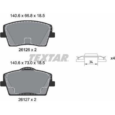 2612601 Bremsbelagsatz, Scheibenbremse