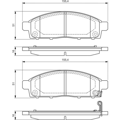 BOSCH Bremsbelagsatz, Scheibenbremse 0 986 494 268