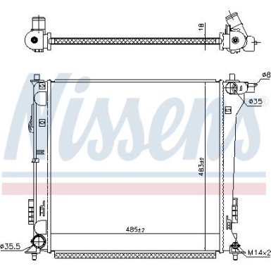 Nissens | Kühler, Motorkühlung | 606098