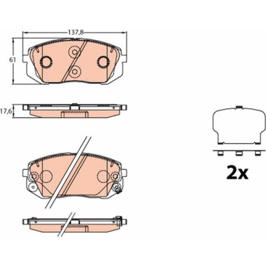 GDB3640 Bremsbelagsatz, Scheibenbremse