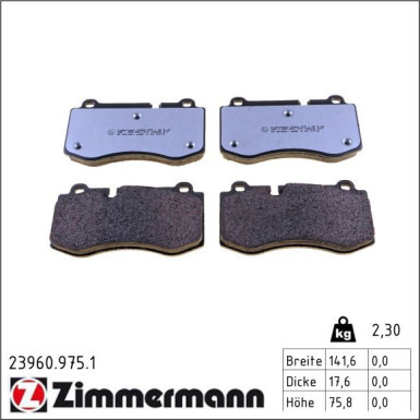 Zimmermann Bremsbelagsatz, Scheibenbremse rd:z 23960.975.1