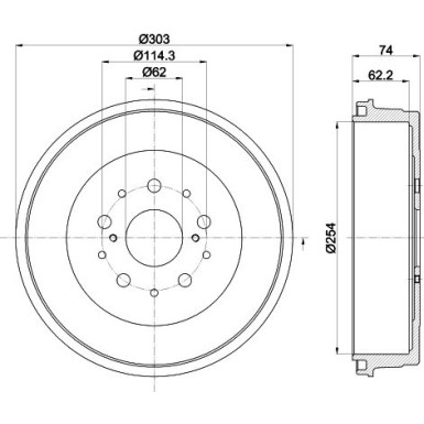 Hella | Bremstrommel | 8DT 355 302-511