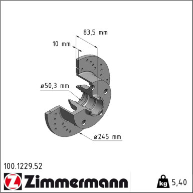 Zimmermann Bremsscheibe SPORT Z 100.1229.52