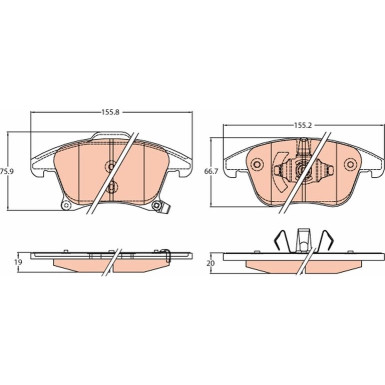 GDB2092 Bremsbelagsatz, Scheibenbremse