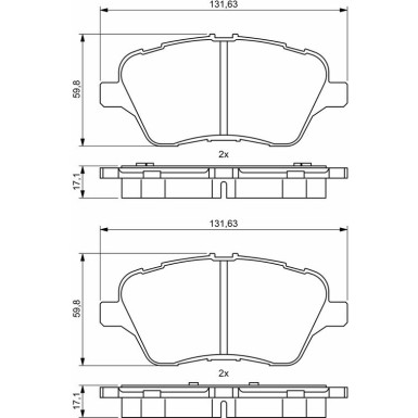 BOSCH Bremsbelagsatz, Scheibenbremse 0 986 494 792