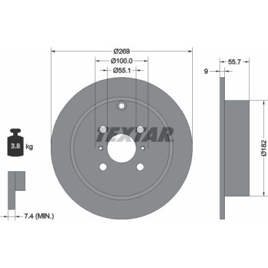 Textar | Bremsscheibe | 92126203