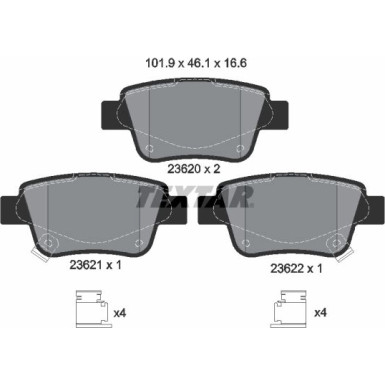 Textar Bremsbelagsatz, Scheibenbremse Q+ 2362002