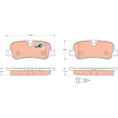 GDB1632 Bremsbelagsatz, Scheibenbremse COTEC