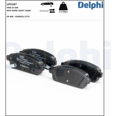 LP2167 Bremsbelagsatz, Scheibenbremse