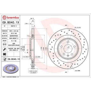 Brembo Bremsscheibe XTRA LINE - Xtra 09.B040.1X Brembo Bremsscheibe XTRA LINE - Xtra 09.B040.1X