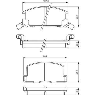 BOSCH Bremsbelagsatz, Scheibenbremse 0 986 494 412