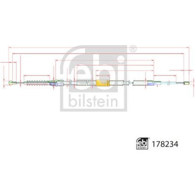 FEBI BILSTEIN 178234 Seilzug, Feststellbremse