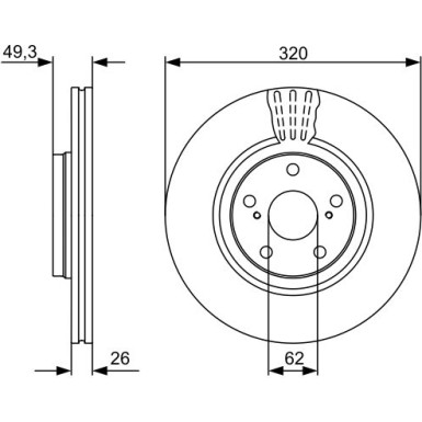 0 986 479 562 Bremsscheibe 0 986 479 562 Bremsscheibe