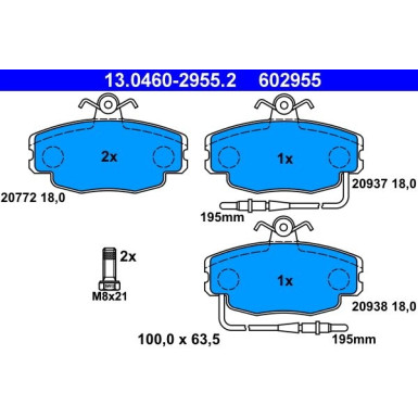13.0460-2955.2 Bremsbelagsatz, Scheibenbremse