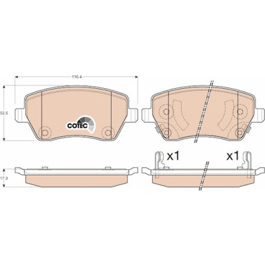 GDB3546 Bremsbelagsatz, Scheibenbremse COTEC