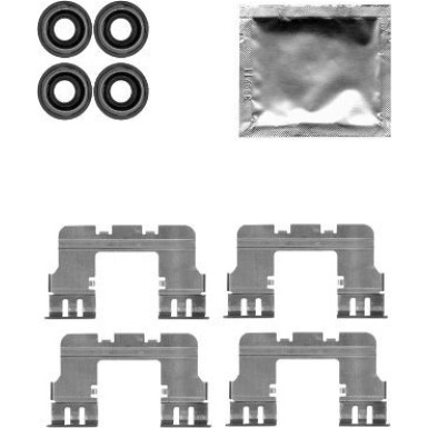 Hella | Zubehörsatz, Scheibenbremsbelag | 8DZ 355 204-771