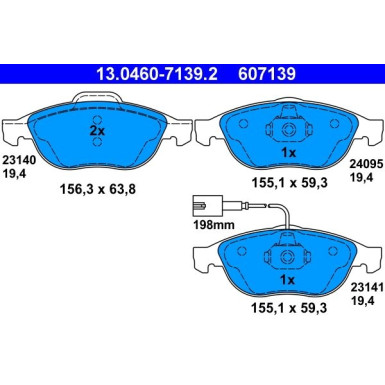 13.0460-7139.2 Bremsbelagsatz, Scheibenbremse
