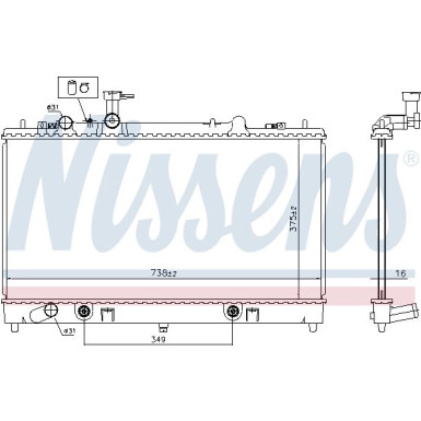 Nissens | Kühler, Motorkühlung | 62465A