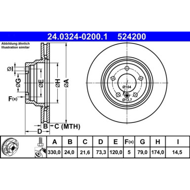 ATE Bremsscheibe PowerDisc 24.0324-0200.1