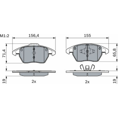 BOSCH Bremsbelagsatz, Scheibenbremse 0 986 424 825
