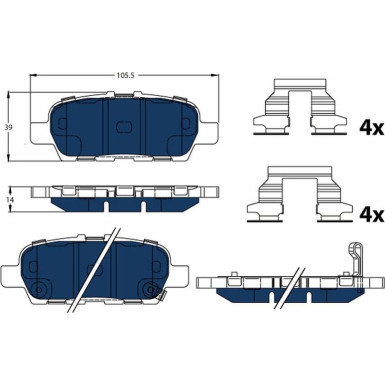 GDB3508BTE Bremsbelagsatz, Scheibenbremse ELECTRIC BLUE