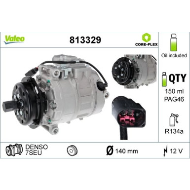 Valeo Kompressor, Klimaanlage VALEO CORE-FLEX 813329 Valeo Kompressor, Klimaanlage VALEO CORE-FLEX 813329