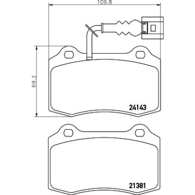 Hella | Bremsbelagsatz, Scheibenbremse | 8DB 355 011-741