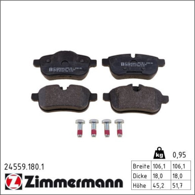 Zimmermann Bremsbelagsatz, Scheibenbremse 24559.180.1