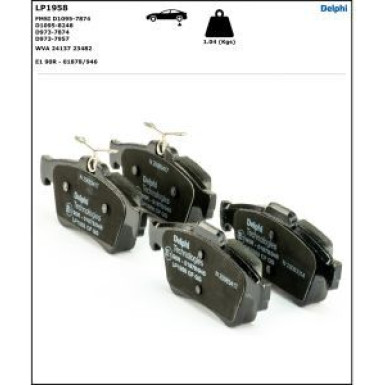 Delphi Bremsbelagsatz, Scheibenbremse LP1958