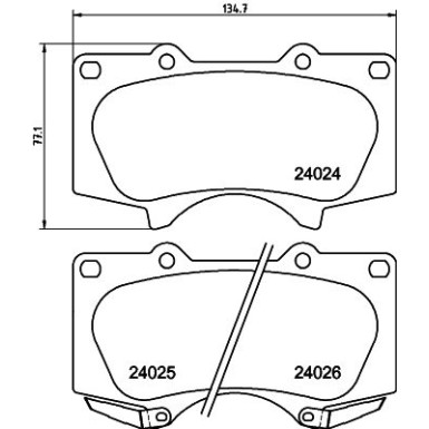 Hella | Bremsbelagsatz, Scheibenbremse | 8DB 355 014-121