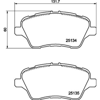Hella | Bremsbelagsatz, Scheibenbremse | 8DB 355 020-621