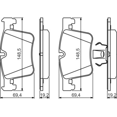 0 986 494 487 Bremsbelagsatz, Scheibenbremse