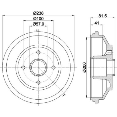 Hella | Bremstrommel | 8DT 355 302-931
