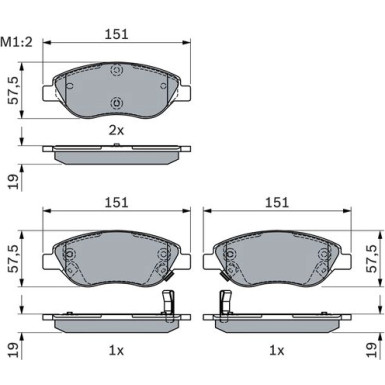 0 986 424 042 Bremsbelagsatz, Scheibenbremse