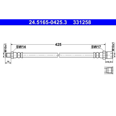 ATE | Bremsschlauch | 24.5165-0425.3 ATE | Bremsschlauch | 24.5165-0425.3