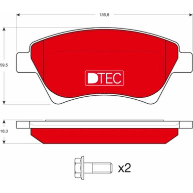 GDB1552DTE Bremsbelagsatz, Scheibenbremse DTEC COTEC