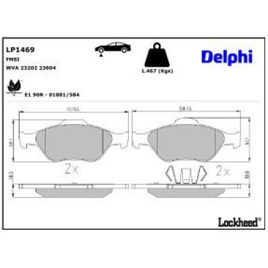 Delphi Bremsbelagsatz, Scheibenbremse LP1469