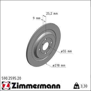 Zimmermann Bremsscheibe Coat Z 590.2595.20