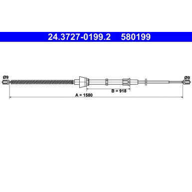 24.3727-0199.2 Seilzug, Feststellbremse 24.3727-0199.2 Seilzug, Feststellbremse
