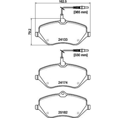 Hella | Bremsbelagsatz, Scheibenbremse | 8DB 355 015-621