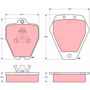 GDB1323 Bremsbelagsatz, Scheibenbremse