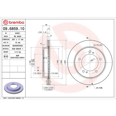 Brembo Bremsscheibe PRIME LINE 09.6859.10