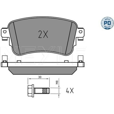 Meyle Bremsbelagsatz, Scheibenbremse MEYLE-PD: Advanced performance and design 025 225 8818/PD
